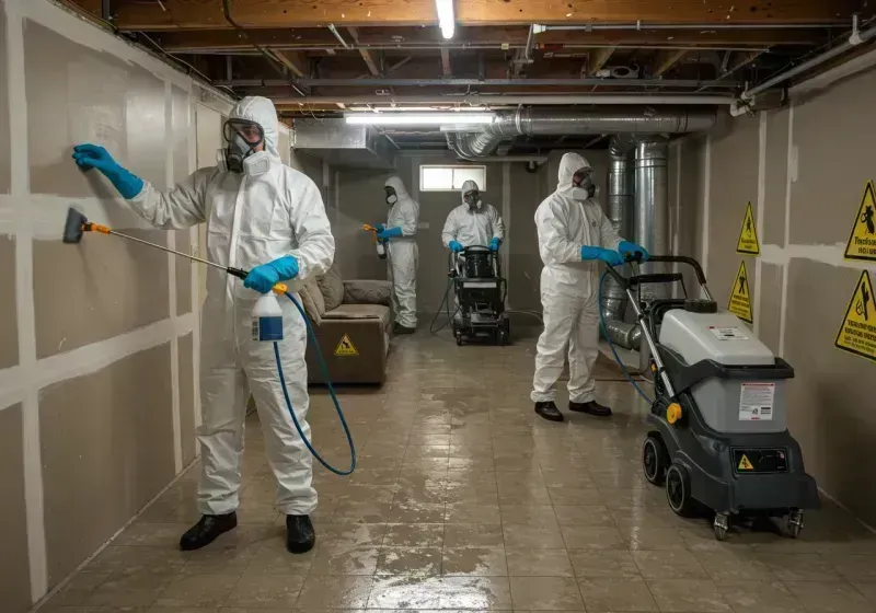 Basement Moisture Removal and Structural Drying process in Buckner, KY